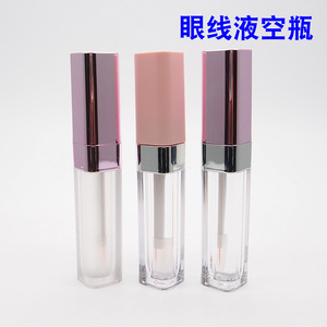 Tubo vacío para delineador de ojos de 6.5ml, cuadrado, transparente, con tapa rosa, para aplicación de maquillaje DIY - Product Image 4