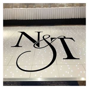 Custom <b>Vinyl</b> Wedding Dance Floor Decal Waterproof Removeable Letters Initial Dance Floor Stickers Event Decor - Product Image 3
