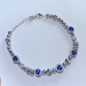 צמיד ספיר פרידוט משובץ בעיצוב חוליות יוניסקס בסגנון מינימליסטי מתנה - Product Image 4