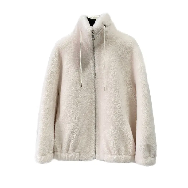 Offre Spéciale femmes fille laine d'agneau manteaux d'hiver dame mouton veste en peau de mouton chaud pardessus Parka JT3329