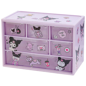 Six Compartment Desktop <b>Storage</b> <b>Drawer</b> <b>Box</b> For Student Stationery Cosmetics Jewelry With Cute Design And Stackable Feature - Product Image 5