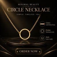 Collier pendentif cercle ouvert personnalisé, chaîne en métal, bijoux minimalistes tendance pour les grossistes