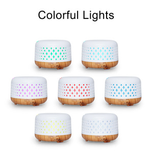 White Wood Grain Essential <b>Oil</b> <b>Diffuser</b> 300ml With Led Light Humidifier For Home Office Use - Product Image 5