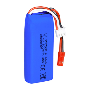 แบตเตอรี่ลิเธียมโพลิเมอร์แบบชาร์จได้ 7.4V 900mAh รุ่น 752560 สำหรับเฮลิคอปเตอร์เด็ก โดรน RC และเครื่องบิน - Product Image 1