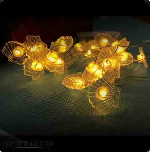 New Shell LED String Fairy Lights Battery-Operated Unique Starfish Design Green and Red Emitting Colors for Christmas Party