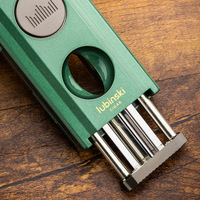Ouvre-cigare multifonctionnel Porte-cigarette Aiguille Coupeur en forme de V Poinçon Alliage de zinc Flamme bleue Allume-cigare double droit
