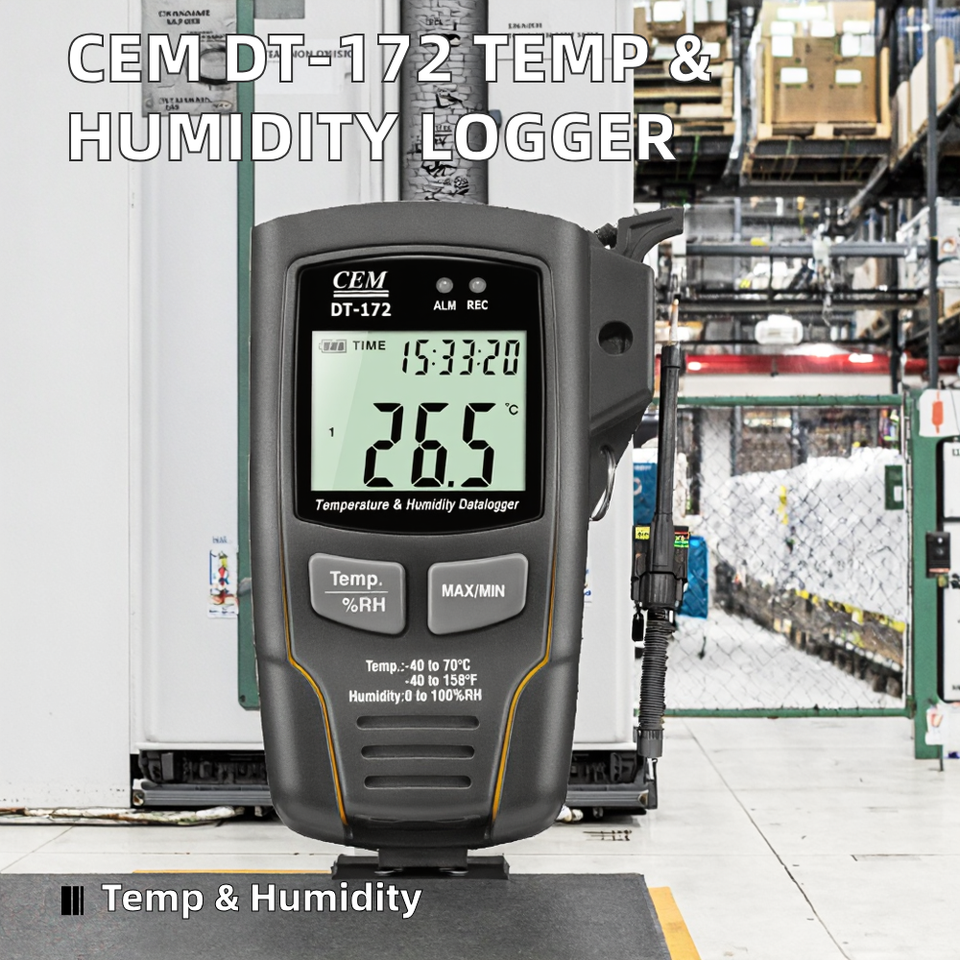CEM DT-172 Plastic Data Logger for Temperature Humidity Recording 32000 ...