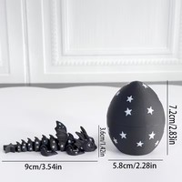 FUSEJOY Œufs lumineux imprimés en 3D avec des animaux et des étoiles, artisanat, ornements, cadeaux, jouets tendance, figurines créatives, jouets articulés