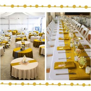 Party Decorations Gold 12x108 Inch Long Premium Satin <b>Table</b> <b>Runner</b> for Wedding Birthday Parties Banquets Graduations Engagements - Product Image 3