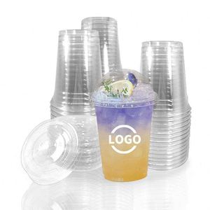 Gobelets jetables en PET transparents de 98 mm, 16 oz, avec couvercles, imprimés avec logo personnalisé, pour boissons chaudes, café, jus, bubble tea, boba, tequila, eau minérale - Product Image 1