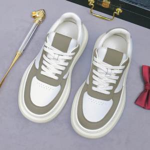 Zapatos Casuales Deportivos de Cuero Genuino para Hombre, Zapatos Blancos de Piel de Vaca, Modernos, con Suela Gruesa, que Aumentan la Altura, de Lujo - Product Image 6