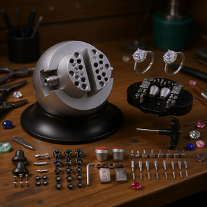 D0100HACIDY Pince à billes rotative à 360 degrés, outil de gravure, 70 accessoires pour la fabrication de bagues, bijoux, forme ronde en acier - Product Image 2