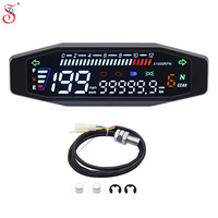 Speedometer Sepeda Motor Universal Tachometer Digital Tahan Air 12000RPM untuk Pengukur Oli Sepeda Motor Speedometer Odometer Ganda