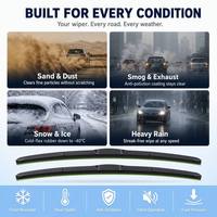 Lame d'essuie-glace hybride souple universelle 14-28 pouces pour pare-brise de voiture, toutes saisons, pièces de rechange automobiles
