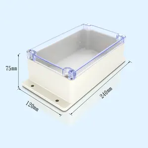 ABS Wall Mount Plastic Big Waterproof Electrical Cable Junction Box DIY Custom With Clear Lid IP65 Outdoor Case Enclosure