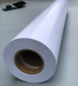 Водостойкий ПВХ-материал для струйной печати, белый клей, виниловый рулон, самоклеящаяся виниловая наклейка в рулоне