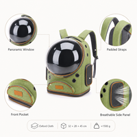 Sac à dos de transport léger et respirant pour animaux de compagnie, pour petits chiens et chats, sac de voyage portable en tissu Oxford avec fenêtre panoramique à bulles