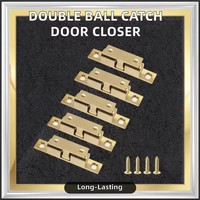 Loquet à ressort à bille pour porte d'armoire, double loquet à rouleaux en laiton, kit de quincaillerie de gestion de porte pour meubles