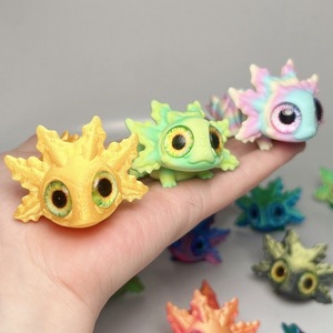 Cute 3D Printed Axolotl Baby Mini Toy Realistic Eyes & Hinged Design with Movable Plastic Parts Product Figure Statues <b>Gift</b> Toy - Product Image 1