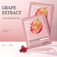 Masques en tissu hydratants, blanchissants et antioxydants aux extraits naturels de cactus, avocat et fraise pour le visage (vente en gros)