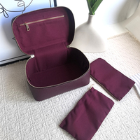 Trousse de Maquillage Professionnelle de Voyage Bordeaux, Grande Capacité, Organisateur de Toilette Portable, Boîte de Beauté