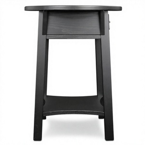 Modern Sleek Slate Black Wooden Convertible Coffee <b>Table</b> USB Ports Living Room Bedroom Hotel <b>Bar</b>-round Design Comfortable Drawer - Product Image 1