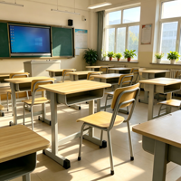 Table individuelle en gros pour école, bureau d'élève en bois, chaise d'apprentissage, bureau et chaise d'école en métal pour salle de classe