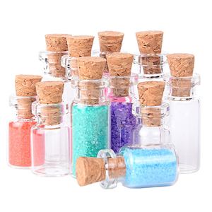 Pequeños frascos de vidrio transparente de 1mL con tapones de corcho Mini viales de vidrio para collar, pulsera, colgante, joyería empaquetada en cajas de cartón - Product Image 4