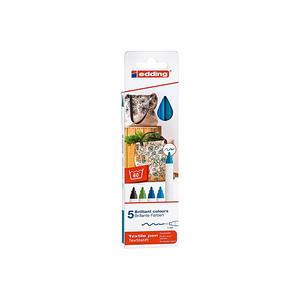 Edding Textilstift Cool colors 4600 1mm 5er Pack - Product Image 1