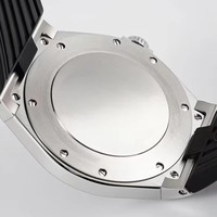 Nouvelle Montre-Bracelet Mécanique Automatique Tendance, Cadran Gris Lisse, Boîtier en Acier, Lumineuse, Étanche, Bracelet en Caoutchouc Décontracté
