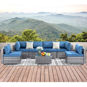 7 PCS <strong>Rattan</strong> Outdoor Sofa Grey Nordic Out Door <strong>Garden</strong> Sofas L Shape Contemporary <strong>Rattan</strong> Wicker <strong>Corner</strong> <strong>Furniture</strong> - Product Image 3