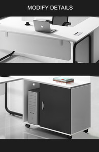 Lusso Moderno Ufficio Scrivania <span class=keywords><strong>MFC</strong></span>/MDF Mobili Per Ufficio A Forma di L Tavolo CEO - Product Image 5