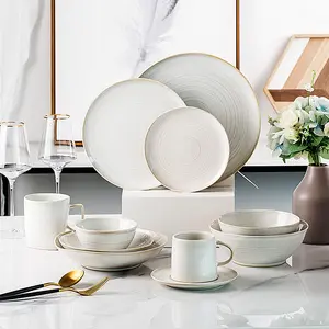nordic simple restaurant fine dinnerware aesthetic plate simple dinner sets rice soup bowl dish
