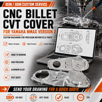 Conception professionnelle, haute tolérance, CNC pour usinage, pièces de rechange de scooter de marque OEM, couvercle de CVT en aluminium billette, Yamaha Nmax