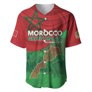 Camiseta <span class=keywords><strong>de</strong></span> béisbol del Día <span class=keywords><strong>DE</strong></span> LA Independencia <span class=keywords><strong>de</strong></span> Marruecos, León <span class=keywords><strong>de</strong></span> Barbary con Moussier Redstart, uniformes <span class=keywords><strong>de</strong></span> béisbol y softbol personalizados para hombres - Product Image 3