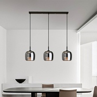 Vente flash : Lampe suspendue LED classique en verre fumé, idéale pour le salon, la chambre à coucher, le chevet, à économie d'énergie et à hauteur réglable