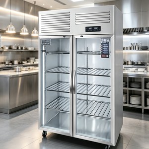 Vitrine Réfrigérée Commerciale Robuste à Double Porte, Refroidissement Direct, Sans Givre, Multi-niveaux, 800L pour Supermarché - Product Image 1