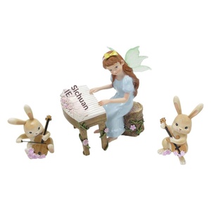 Nuevo Set Luminoso Transfronterizo de <span class=keywords><strong>Hadas</strong></span> y Pequeños Animales Tocando el Piano, Adornos de Resina para Paisajes con Escena Creativa de Concierto en el Bosque - Product Image 4