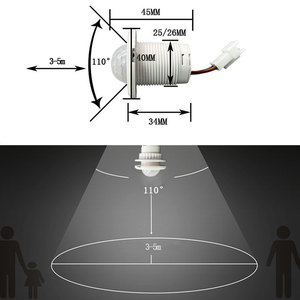 Smart 110v 220v LED luce Mini Pir rilevatore di sensore di movimento a infrarossi automatico interruttore induttivo con sensore automatico della luce - Product Image 5