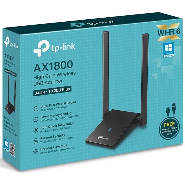 TP-Link Archer T4U TX20U Plus High-Gain Wi-Fi 6 AC1300/AX1800 USB Wireless Network Card