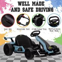 Kerry Yoo K61 Go Kart, Kart à dérive électrique 24V pour enfants, jouets fous, siège réglable, pneus EVA, 8.5 MPH-bleu