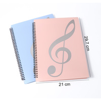 Fournitures de bureau scolaires, classeur à spirales A4, organiseur, grande capacité, classeur pour partitions de musique de piano avec 20 pochettes en plastique