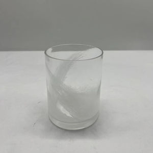 Hand <b>Blown</b> Frosted Clear <b>Glass</b> Candle Holder Minimalist Decorative Jar for Home Spa or Wedding Decor - Product Image 1