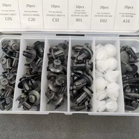 HY 100 pièces Kit de clips de fixation automobile, clips rivets pour garde-boue, rivets de retenue à pousser pour carrosserie, clips de retenue pour pare-chocs, garnitures de porte et panneaux de carrosserie
