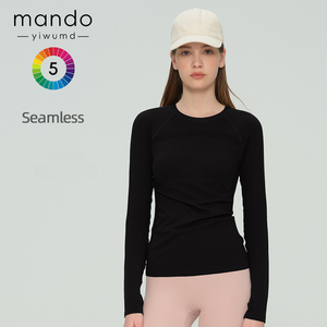 Yiwu <span class=keywords><strong>Yoga</strong></span> vêtements fournisseur femmes Nylon Spandex sans couture à manches longues T-<span class=keywords><strong>Shirt</strong></span> Fitness Jogging entraînement en plein air sport T-<span class=keywords><strong>Shirt</strong></span> - Product Image 5