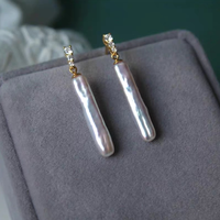 Boucles d'oreilles en perles, cadeau de la Saint-Valentin, perles baroques d'eau douce authentiques, plaqué or, argent 925, crochet français, romantique, pour femmes, vente en gros