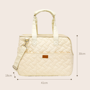 किनेयू लक्जरी वर्ग प्लेड पैटर्न आउटडोर पोर्टेबल कुत्ते बड़ी क्षमता लुभावनी पालतू एकल कंधे क्रॉसबॉडी कैनवास - Product Image 5