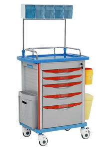 응급 구조 카트 CPR 보드 <span class=keywords><strong>ABS</strong></span> 레일 4 캐스터 현대 병원 가구 외상 환자 이송 식사 학교용 - Product Image 4