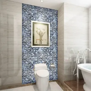 セラミックと磁器床壁用浴室緑ガラス小石石モザイクタイルシート