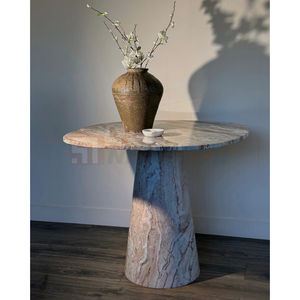 Newstar โต๊ะข้างโต๊ะกาแฟหินอ่อนสีฟ้าหินอ่อนหรูหราเฟอร์นิเจอร์สไตล์ทันสมัย - Product Image 1